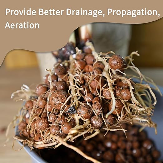 Calofulston 7LB Expanded Clay Pebbles for Plants, Leca Clay Balls for Indoor Plants, Drainage, Orchid Potting Mix, Soil Amendment, Easy Reusability, 4-16mm