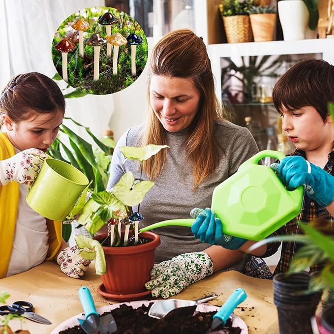 AIGEL Garden Decor Mushrooms, Ceramic Mushroom for Garden Fairy Yard Decoration DIY Ornament for Dollhouse Potting Shed Flowerpot Plants Lawn Garden Outdoor Statue