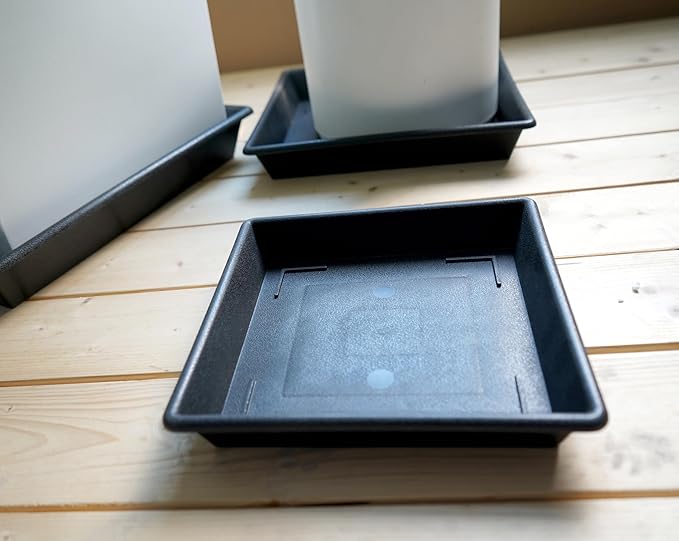 Square Plant Saucer 6 Inch 5 Pack6 8 12 14 16 18 20 Heavy Duty Plastic Plant Saucers for Indoors Outdoors, Plant Trays for Pots, Flower Pot No Holes Plant Drip Trays
