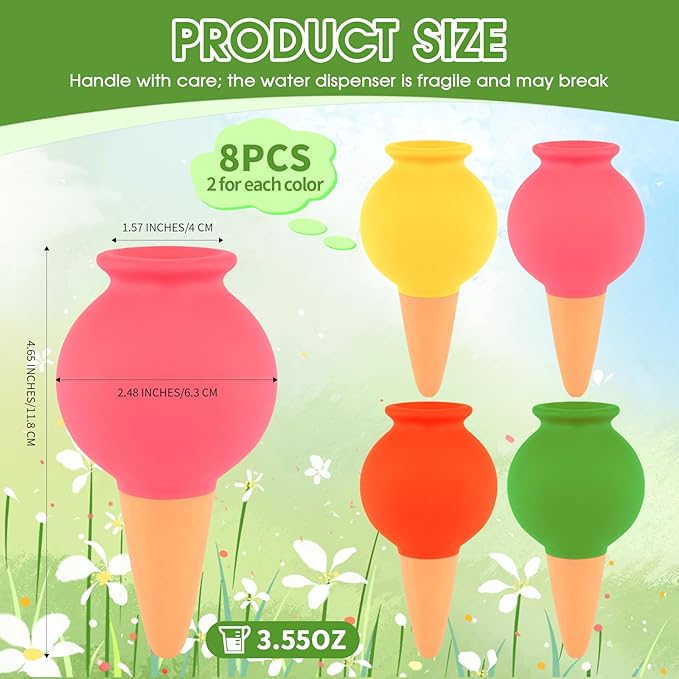 8Pcs Terracotta Plant Watering,Self Watering Spikes Self Watering Planter Insert,Ceramic Automatic Watering Water Seepage Device Suitable for Garden Decoration Plant Accessories