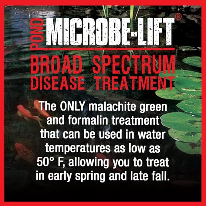 MICROBE-LIFT BSDT16 Broad Spectrum Disease Treatment for Ponds and Outdoor Water Garden, Safe for Live Koi Fish, Goldfish, Plants, and Decor, 16 Ounces