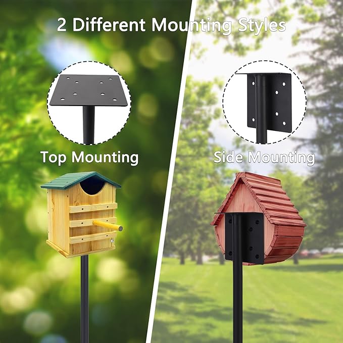Bird Feeder Pole Stand,95 Inch Bird House Pole for Outdoors Heavy Duty,5 Base Prongs Adjustable Birds Feeder Stand for House