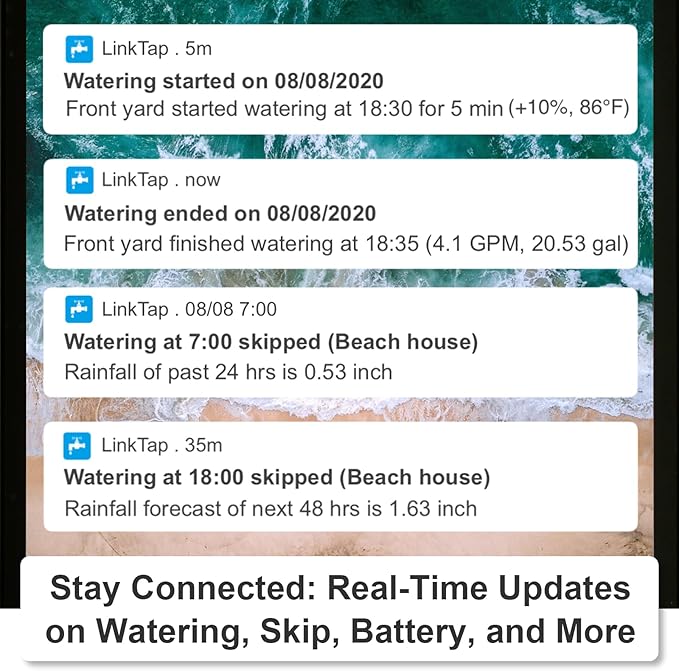 LinkTap ValveLinker & Gateway, Battery Powered Smart Sprinkler/Irrigation Controller, Automatic Rain Skip, Better Range Than WiFi, Compatible with LinkTap Wireless Water Timer, Alexa, IP66 (4-Zone)