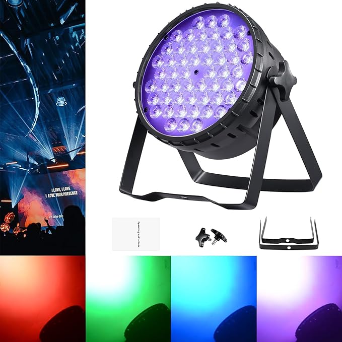 BETOPPER Stage RGB LED Par Lights, DMX Sound Activated Strobe Wash for Party, Wedding, Club, Festival