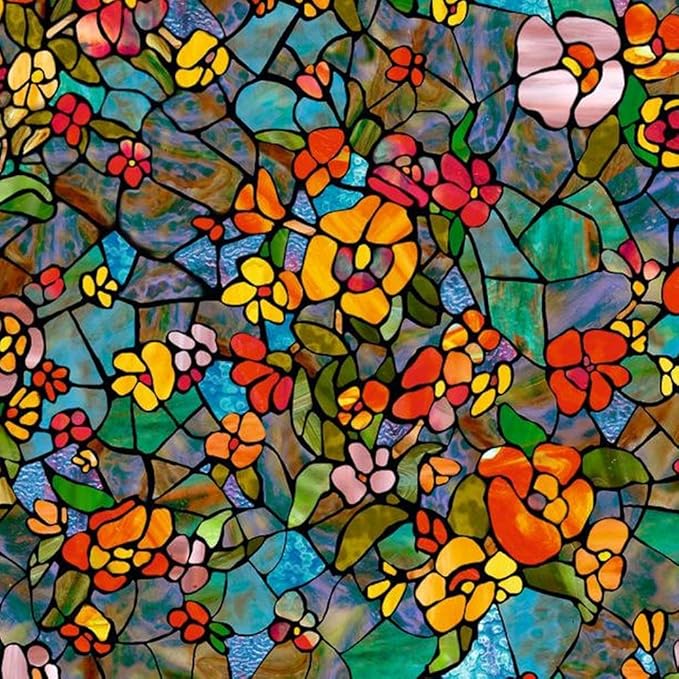 d-c-fix 346-0431-3PK Self-Adhesive Privacy Glass Window Film Venetian Garden, 17" x 78" Roll, 3-Pack