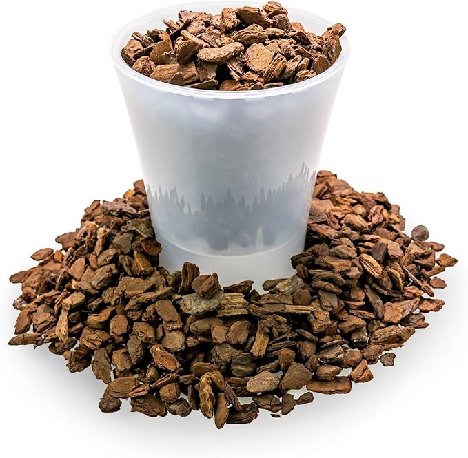 New Zealand Pinus Radiata Bark - Organic Hand Mixed New Zealand Orchiata Pine Bark for Orchids - Medium Chips 9-12mm - 3 Quart Bag
