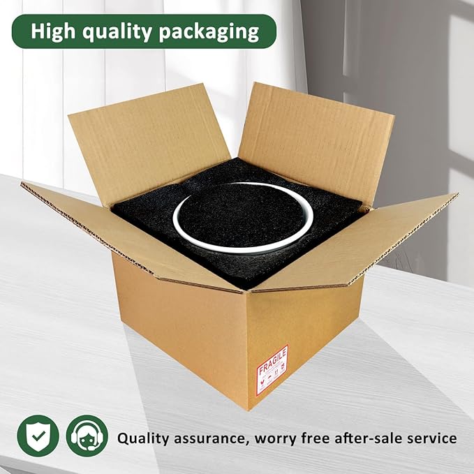 8 Inch Plant Pot,Ceramic Planter with Drainage and Saucer,Ceramic Pots for Plants,Indoor Plant pots,Ceramic Flower pots(Pure White, Plants NOT Included)