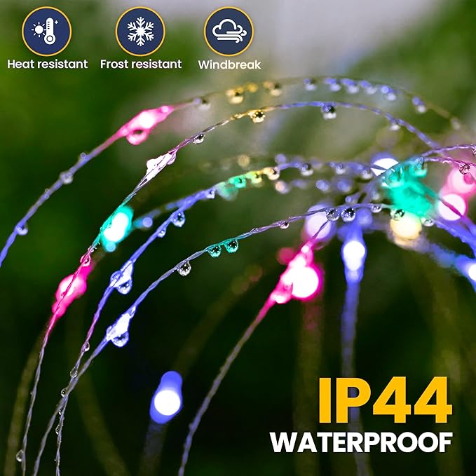 GIGALUMI Garden Outdoor Decor Lights 120LED 8Pack, Solar Garden Lights for Yard Outside Fairy Decorative,Solar Powered for Yard Pathway Flowerbed Planter Balcony Patio Decor（Multicolor）
