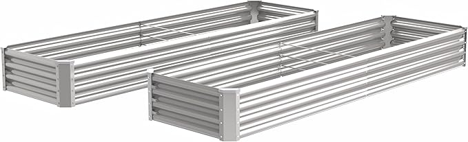 6X2X1FT-2P Galvanized Raised Garden Beds Outdoor,Planter Raised Beds for Gardening, Vegetables, Flowers,Large Metal Garden Box,Deep Plant Flower pots Outdoor.