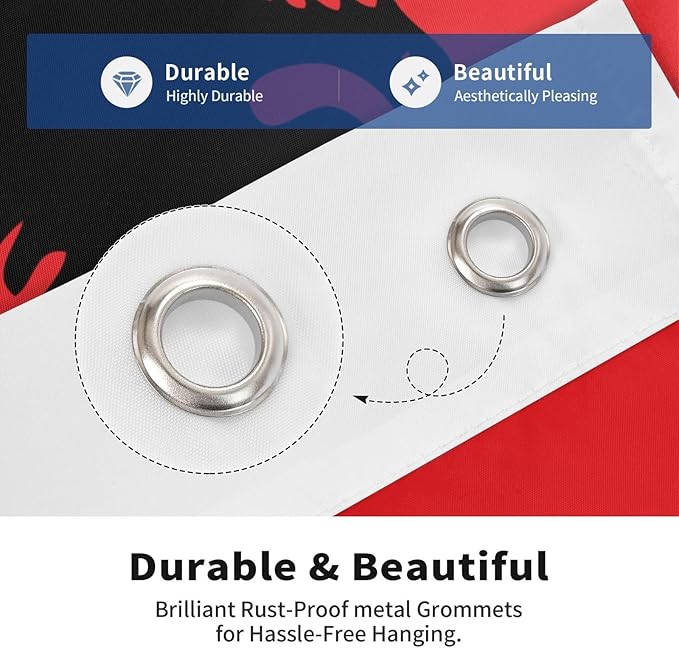 Albania Albanian Flag Garden Yard House 2x3 ft Flags Double Sided Print Banner Indoor Outdoor Party Home Decorations for Boat Dorm House Balcony