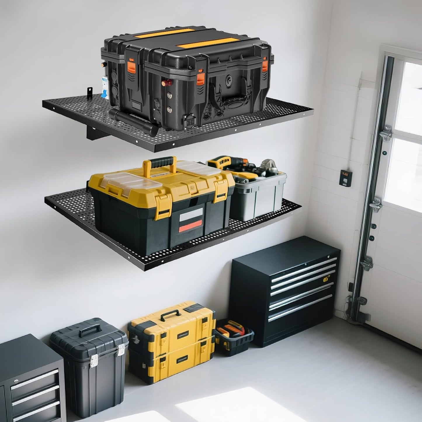 2-Pack 2x3ft Heavy Duty Garage Wall Shelving Garage Storage Rack Bike Wall Shelving Rack 560lbs Load Capacity