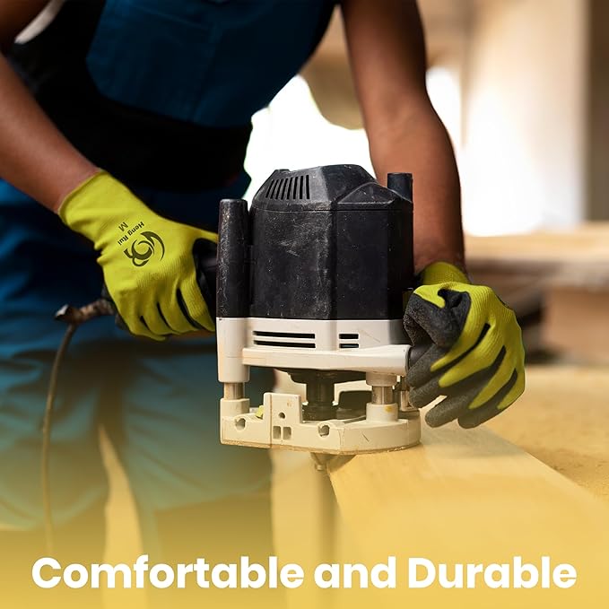 10 OR 20 Pairs Work Gloves–Heavy Duty Rubber Coated Safety Work Gloves–Multipurpose Gloves