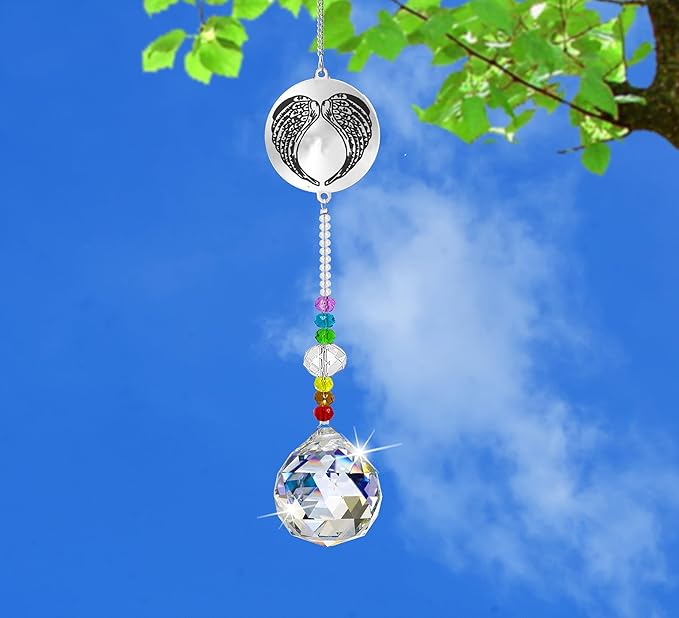 Memorial Gifts Crystal Suncatcher,Unique Sympathy Gifts for Loss of Loved One,Rainbow Maker Bereavement Gifts Box for Loss of Father Mom Dad Son Daughter Husband Brother Grandmother (Angel)