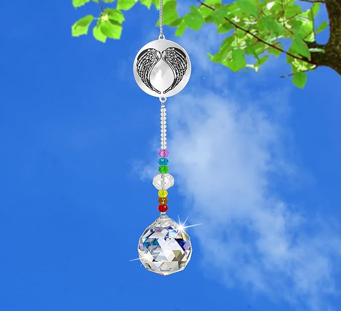 Memorial Gifts Crystal Suncatcher,Unique Sympathy Gifts for Loss of Loved One,Rainbow Maker Bereavement Gifts Box for Loss of Father Mom Dad Son Daughter Husband Brother Grandmother (Wing)