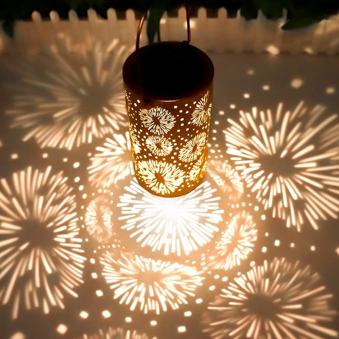 Mothers Day Gifts, 4 Pack Fireworks Solar Gardening Gifts Lanterns, Garden Decor for Outside, Solar Decorative Lights Waterproof, Outdoor Gifts for Women Mom Grandma, Yard Gifts for Patio, Pathway