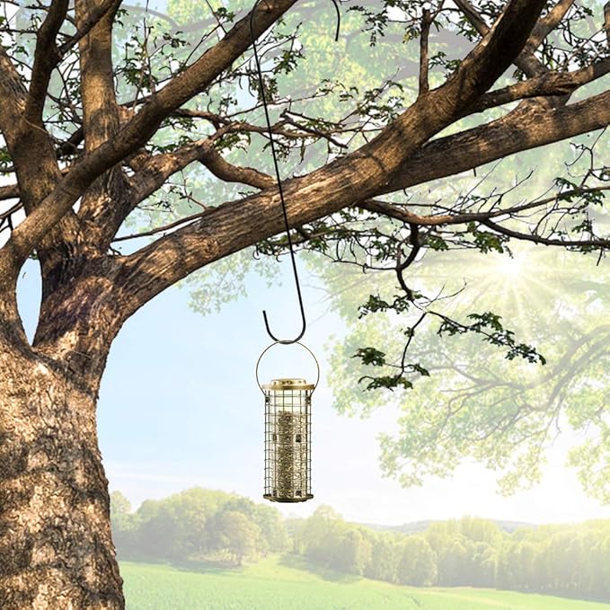 24 Inch Large Tree Branch Hooks, 6 Pack Extra Long Metal Black S Hooks for Hanging Plants, Garden Hooks for Hanging Bird Feeders,Plant Hooks Outdoor Hanging Basket-Outdoor or Indoor Use