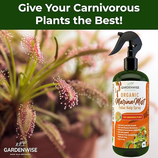 100% Organic Marina Mist Carnivorous Plant Food | Liquid Kelp Foliar Spray for Plants - Kelp Fertilizer for Venus Flytraps, Sundew, Butterworts, Pitcher Plants 8 Oz