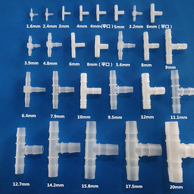 Unifizz T - Piece Hose Equal Paths Tube Accessories,11.1mm Equal Paths Plastic Hose Tube Connector For Cooling Watering Irrigation, Transparent, 10Pcs