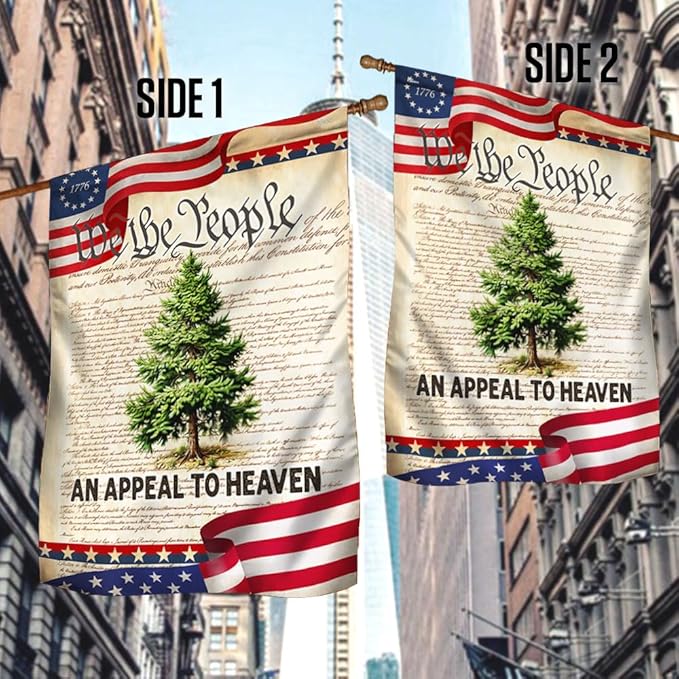 FLAGWIX American Flag - We The People Betsy Ross 1776 An Appeal To Heaven Pine Tree Flag TPT1923F, House Flag (29.5" x 39.5") - USA Flags Premium Polyester - Decorative Indoor Outdoor Flag