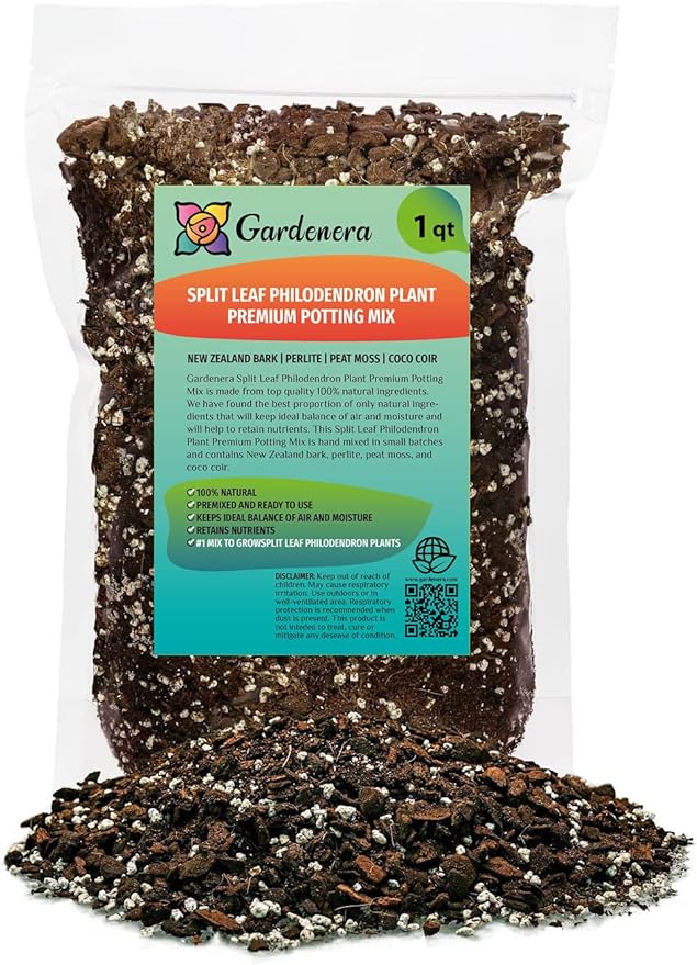 Premium Split Leaf Philodendron Potting Mix - Hand-Crafted with Optimal Nutrients for Healthy Growth - 1 Quart