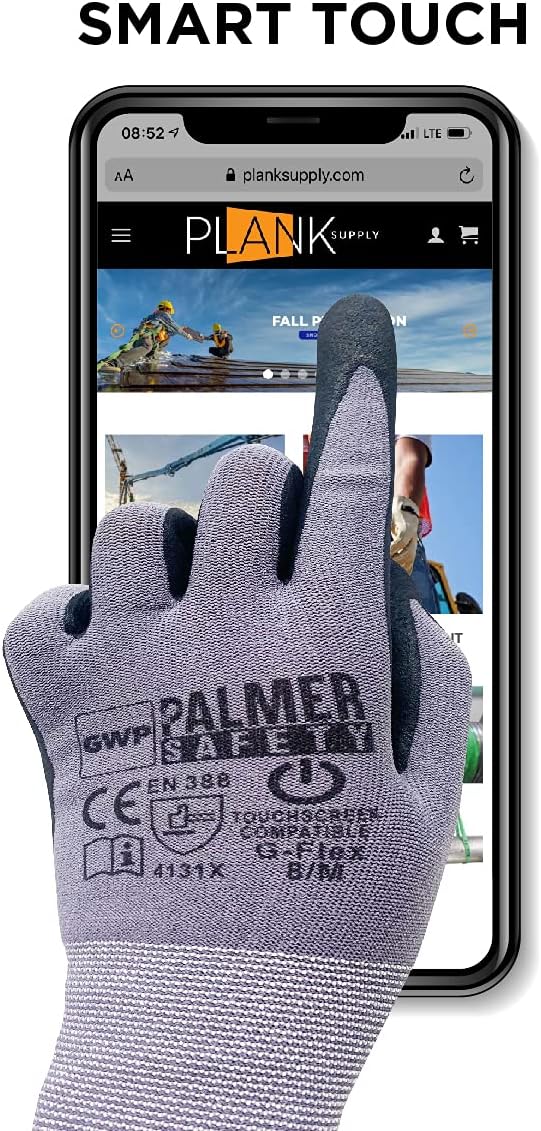 ATERET Work Gloves 12 Pairs Micro-Foam Nitrile Coated Safety Gloves, Seamless Knit Nylon Gloves Home Improvement General Use