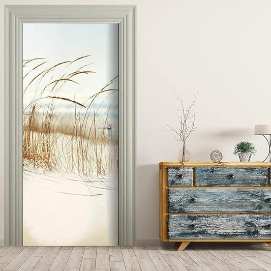 3D Door Stickers Murals Peel and Stick - Sirte Dunes - Door Wallpaper Self-Adhesive Door Decals Removable PVC Waterproof Door Poster for Bedroom Living Room Door Decoration 30.3"x78.7"