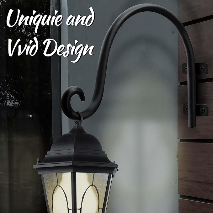 AJART Hanging Plant Hanger Outdoor: Bird Feeder Hangers for Outside - 8 inch Plant Hooks for Hanging Flower Baskets 2 Pieces