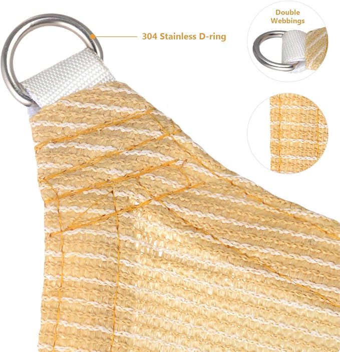 Eden's Decor Straight Flat-Edged Sun Shade Sail Rectangular 6' x 19' Beige UV-Blocking Outdoor Canopy Fabric Cloth Awning for Pergola Patio Garden Backyard Custom Size