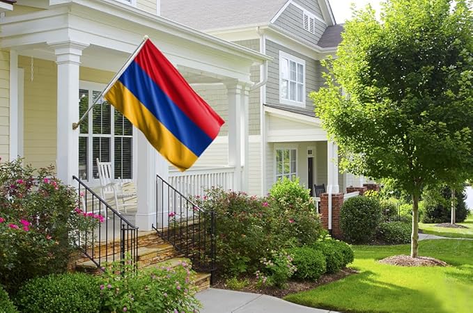 Armenia Flag 4x6FT Armenian National Polyester Flag With 2 Grommets For Patriotic Armenian Themed Festival Events Party Decoration(Armenia, 4x6FT)