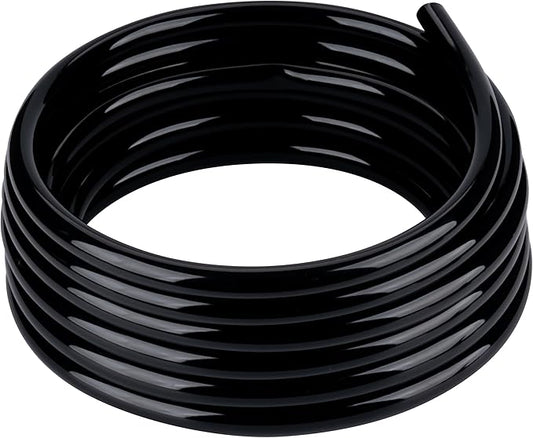 Black Vinyl Tubing 5/8” ID × 4/5” OD - 25 Feet PVC Flexible Plastic Tube Hybrid Hose, Transfer Water Air Oil for Pond Fountain Garden, Non-toxic and BPA free
