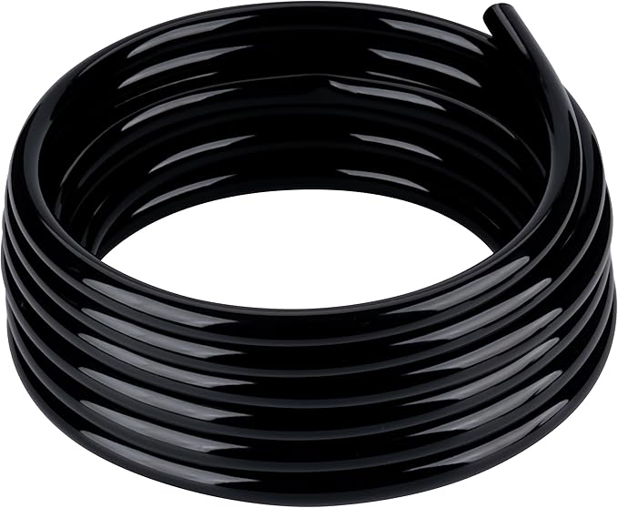 Black Vinyl Tubing 3/4” ID × 1” OD - 25 Feet PVC Flexible Plastic Tube Hybrid Hose, Transfer Water Air Oil for Pond Fountain Garden, Non-toxic and BPA free