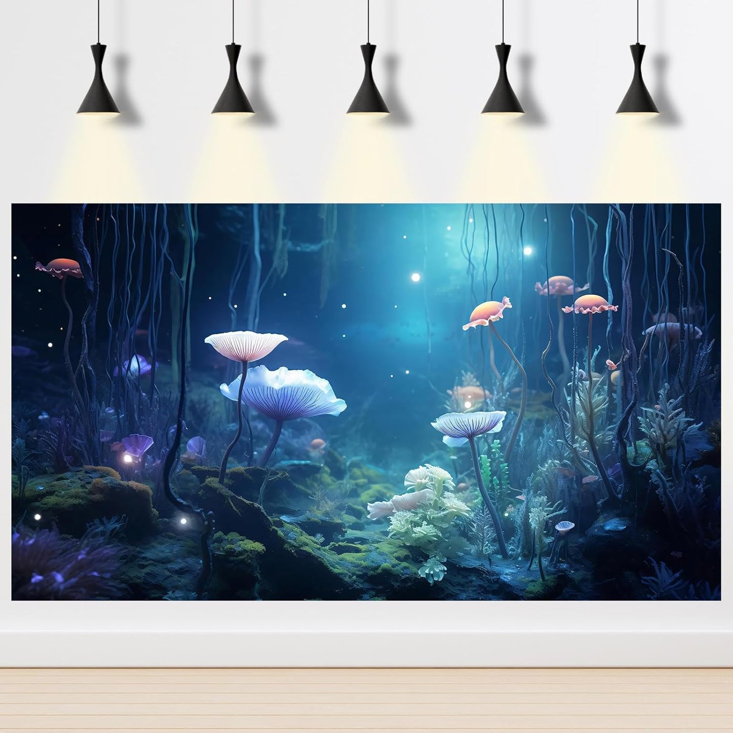 Aquarium Background Surreal Underwater Garden Fish Tank Background Lush Moss Aquatic Plants Tropical Style Landscape Terrarium Tank Backgrounds Under Sea World Aquarium Tank Wallpaper Poster 48x20in