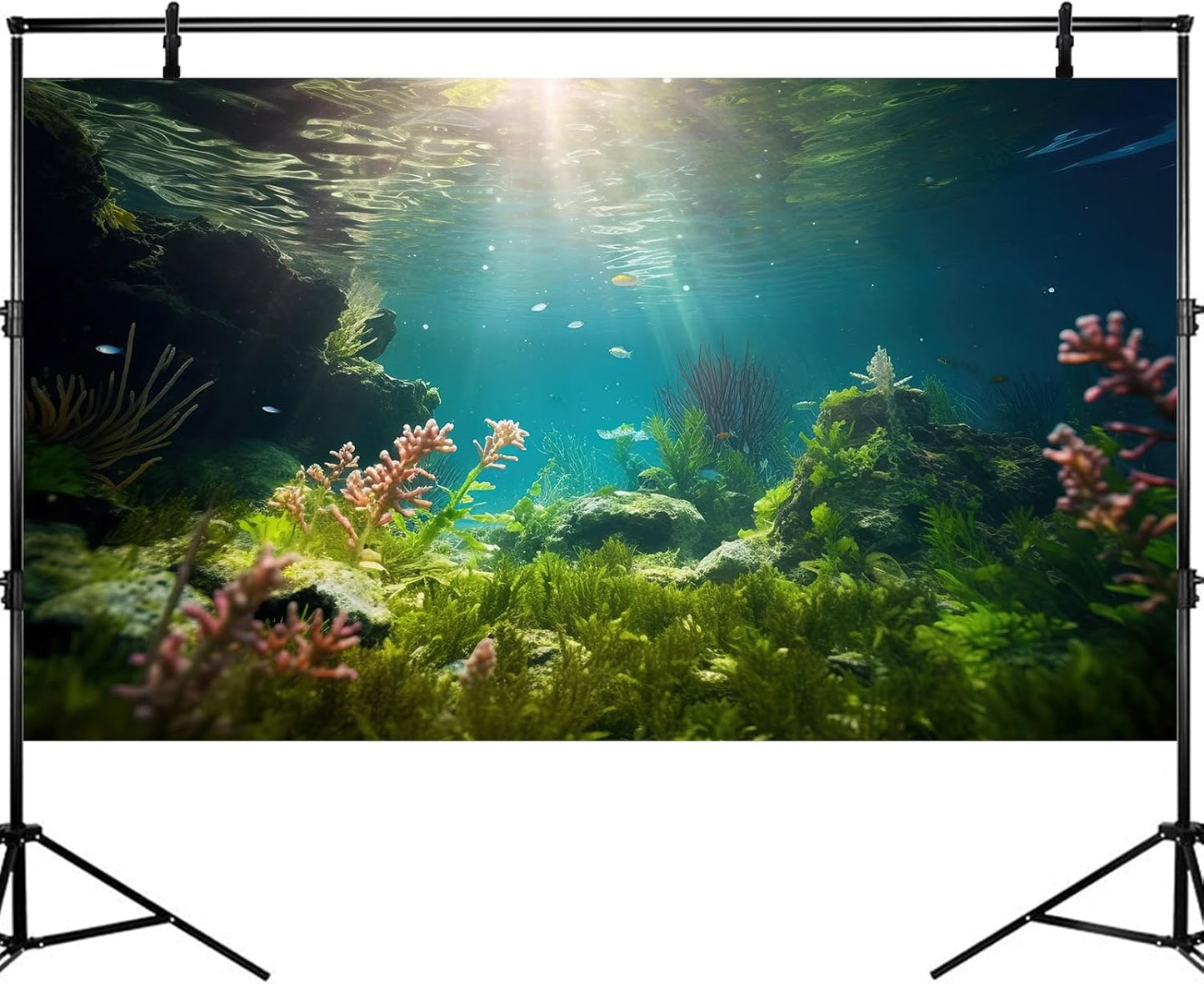 Ocean Floor Fish Tank Background Under The Sea Aquarium Background Underwater Aquatic Plants Sunray Terrarium Backgrounds Deep Sea Rock Tropical Aquarium Fish Tank Backgrounds Decors 36x24in