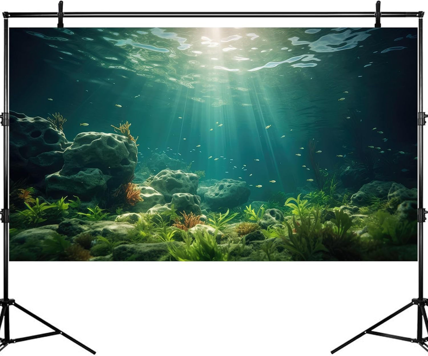 Under The Sea Aquarium Background Deep Sea Aquatic Plants Fish Tank Background Underwater Rock Sunray Terrarium Backgrounds Tropical Fish Deep Ocean Floor Fish Tank Backgrounds 72x24in