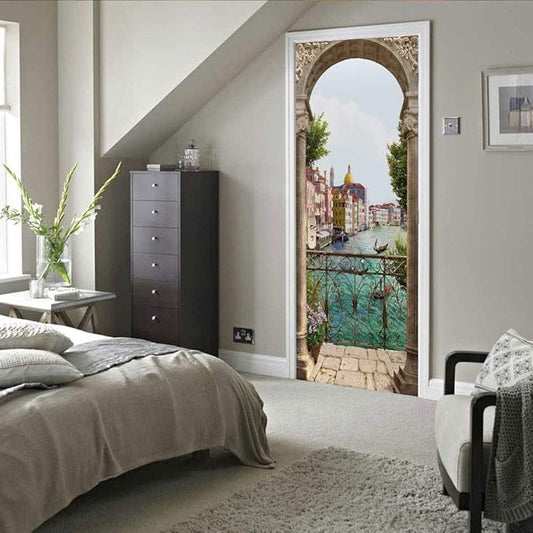 3D Door Stickers - Peel & Stick Murals - Landscape - Removable PVC Waterproof Door Poster - 37.4" x 84.6"