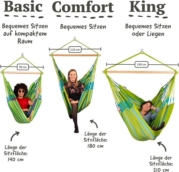 LA SIESTA® - Large Comfort Domingo Hammock Swing Chair & CasaMount - Weather & Tear Resistant Hanging Chair - Outdoor Indoor Hammock Chair w/Suspension Kit for Walls Ceilings Square Beams - Lime