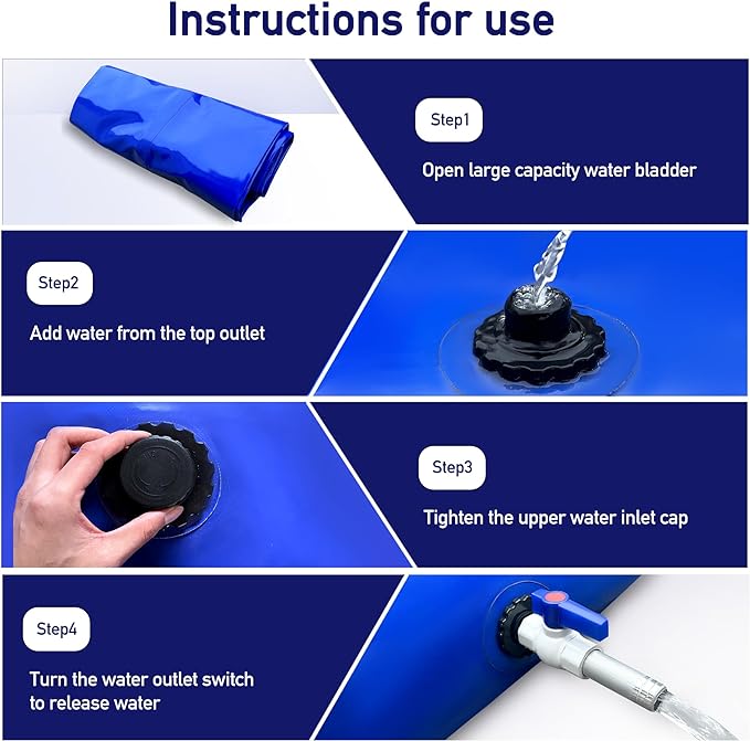 200Gal Portable Water Storage Bladder, Foldable Large Capacity Container Water Tank, Agricultural Irrigation, Camping, Firefighting, Outdoor Household Water