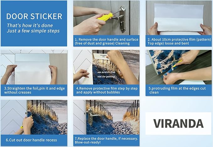 3D Door Stickers Murals Peel and Stick - Wooden Door - Door Wallpaper Self-Adhesive Door Decals Removable PVC Waterproof Door Poster for Bedroom Living Room Door Wall Decoration 37.4 x 78.7 inch