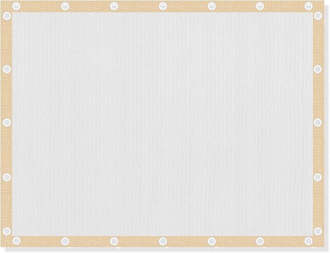 VICLLAX Shade Fabric Sun Shade Cloth with Every 2 FT Grommets for Patio Garden Pergola Cover Canopy 12x14 FT, Cream