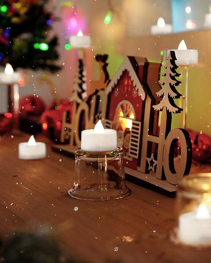 BEICHI Flameless Candles, 24Pack Battery Operated Candles, LED Tea Lights Candles Battery Operated, Flickering Fake Candles for Wedding Halloween Christmas Diwali- Pure White Light