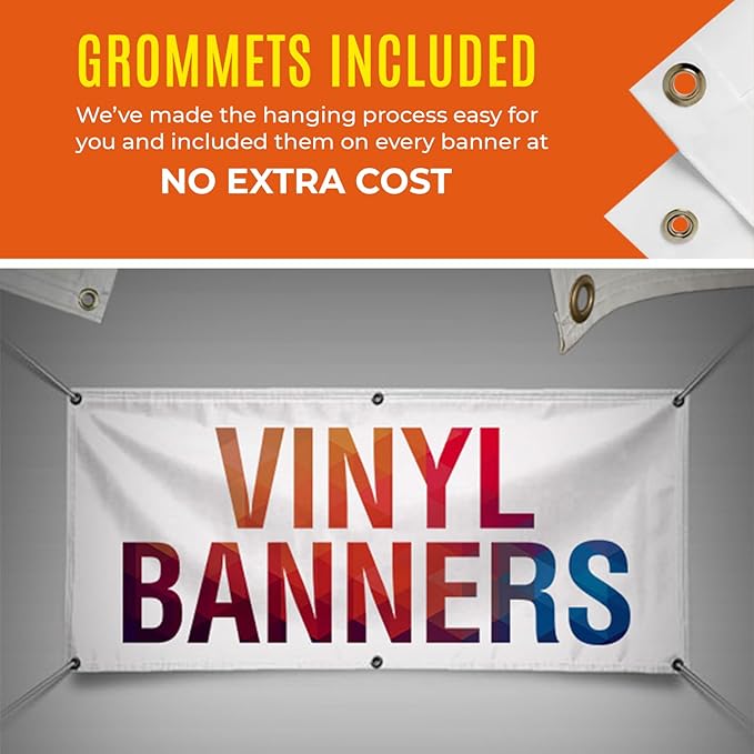 Personalized Passion Vinyl Banner 4' x 30' - Customized Banner for Business, Graduation, Birthday Parties, Indoor Outdoor Use - Full Color 13oz Vinyl Custom Signs with HD Printed Text, Photos and More