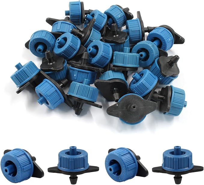 30 Pcs Drip Irrigation Emitters, 2 GPH Pressure Compensating Irrigation Drippers for Garden Lawn Watering Irrigation System, Blue