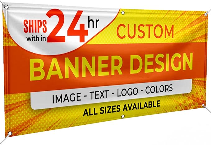 Personalized Passion Vinyl Banner 6' x 3' - Customized Banner for Business, Graduation, Birthday Parties, Indoor Outdoor Use - Full Color 13oz Vinyl Custom Signs with HD Printed Text, Photos and More