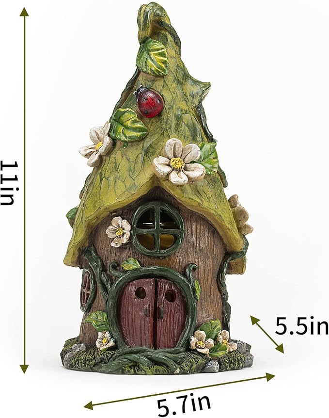 Garden Decor Outdoor Solar Statues, 11Inch Resin Fairy Garden Solar Lights Birthday Gifts for Women Yard Decorations, Gardening Gifts for Patio, Balcony, Porch Decor