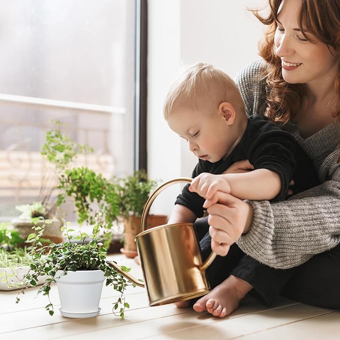 6 inch Plastic Nursery Pots, 16 Pack Plant Pots for Indoor Outdoor Plants, Flower Pots with Drainage Holes and Saucers, Decorative Seedling Starter Planters for House Plants, White