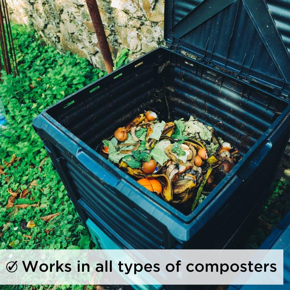 Dr. Connie’s Compost Plus 100x Concentrated Natural Compost Accelerator | Fast-Acting Microbe Blend for Indoor & Outdoor Bins, Tumblers, and Piles | Odour Control & Rapid Decomposition