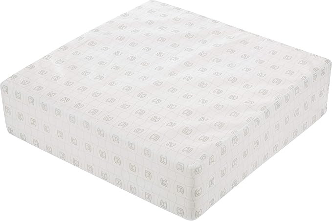Classic Accessories Ravenna Water-Resistant 25 x 25 x 5 Inch Square Patio Seat Cushion Slip Cover & Foam, Mushroom, Lounge Chair Cushion