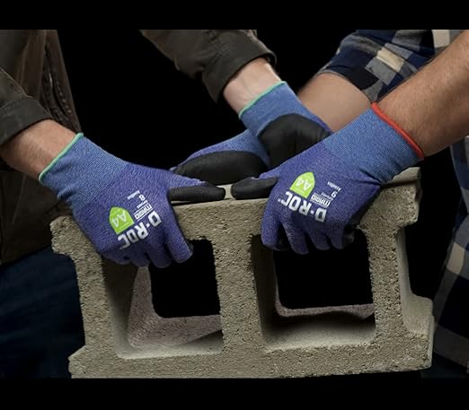 MAGID D-ROC ANSI A4 AeroDex Polyurethane Palm Coated Work Gloves, 12 Pairs, Size 5/2XS, GPD482