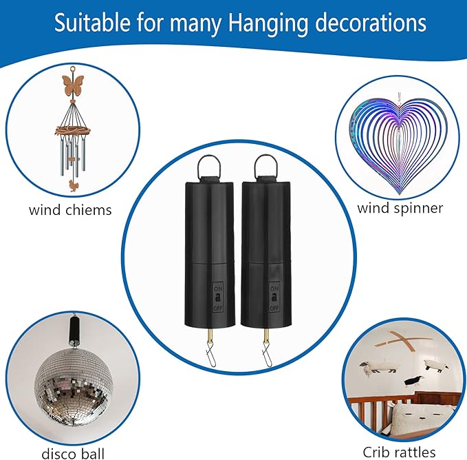 4 Pack Wind Spinner Motor Hanging Display Motor Battery Operated 20 RPM Rotating Motor Multi-Purposes for Wind Spinner Mobile Yard Decor Hanging Ornament Outdoor Sculptures-Medium Speed (4 Pcs Black)