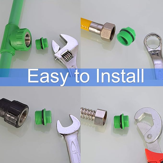 30 Pieces 3/4" PT Male Threaded PPR PPR End Cap Plug Pipe Fittings Garden Hose Irrigation Water Tubing Stopper Prevent Leakage Choke Plug